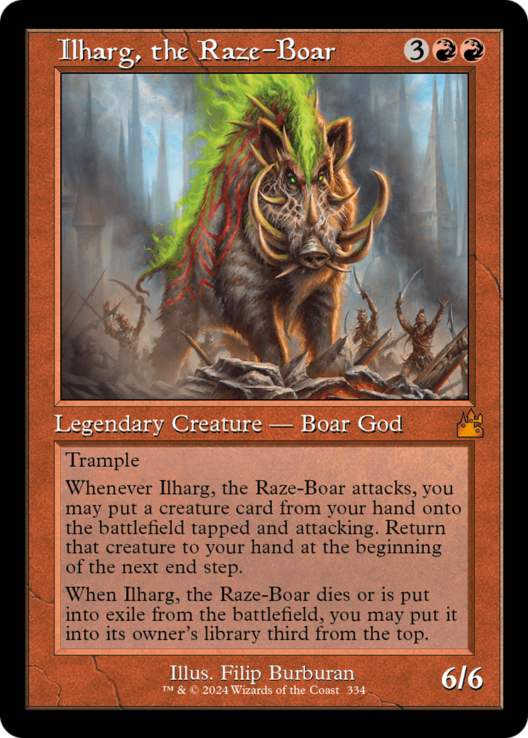 Ilharg, the Raze-Boar (Retro Frame) [Ravnica Remastered] MTG Single Magic: The Gathering | Red Claw Gaming