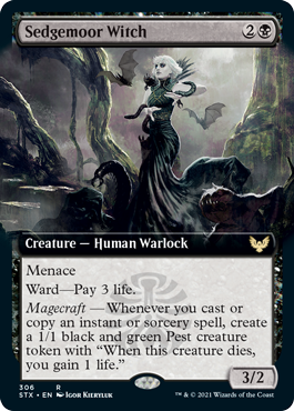 Sedgemoor Witch (Extended Art) [Strixhaven: School of Mages] MTG Single Magic: The Gathering | Red Claw Gaming