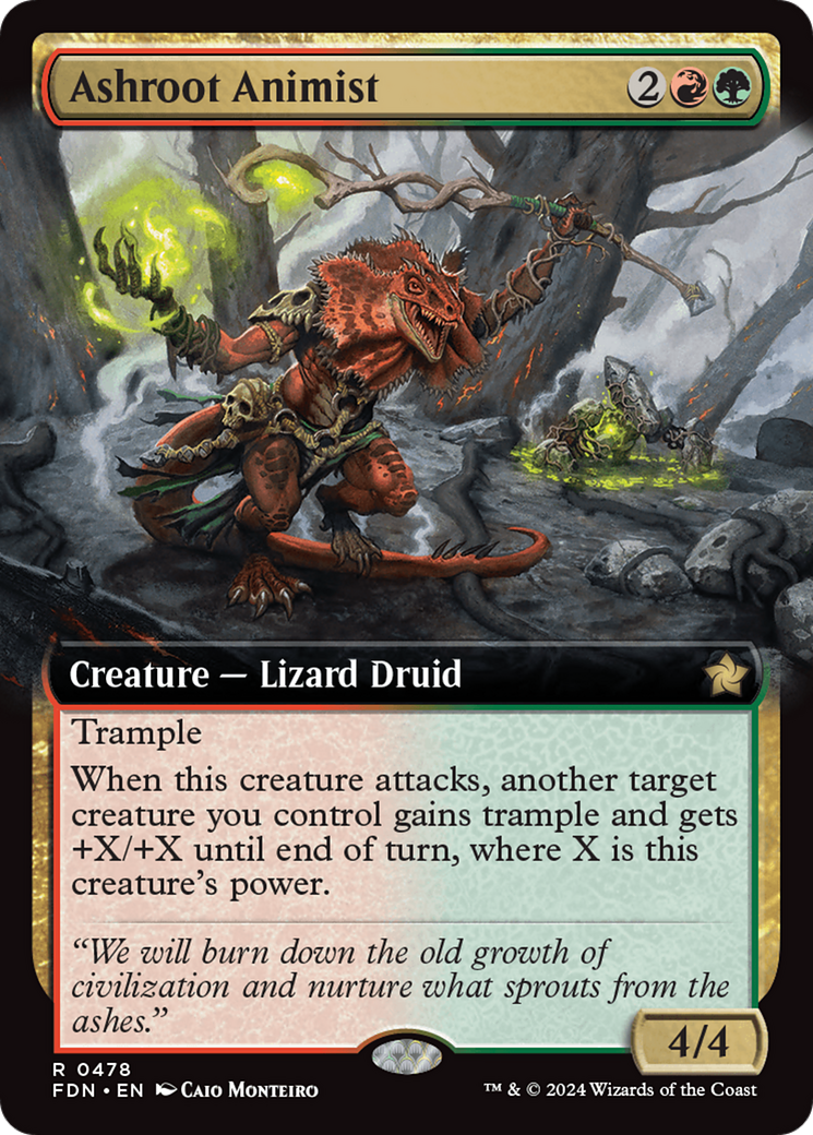 Ashroot Animist (Extended Art) [Foundations] MTG Single Magic: The Gathering | Red Claw Gaming