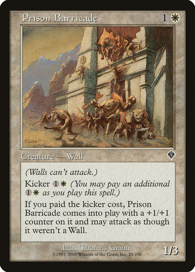 Prison Barricade [Invasion] MTG Single Magic: The Gathering | Red Claw Gaming