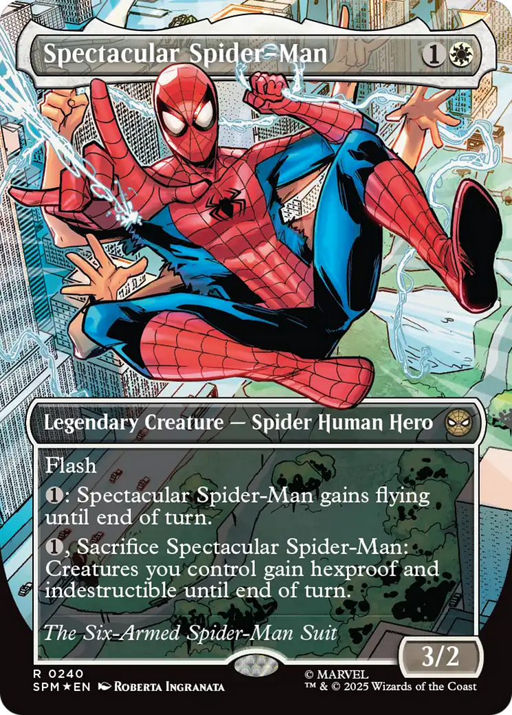 Spectacular Spider-Man (0240) (Borderless) (Textured Foil) [Marvel's Spider-Man] MTG Single Magic: The Gathering | Red Claw Gaming