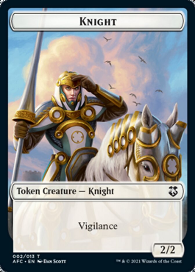 Knight // Saproling Double-Sided Token [Dungeons & Dragons: Adventures in the Forgotten Realms Commander Tokens] MTG Single Magic: The Gathering | Red Claw Gaming