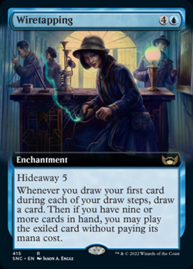 Wiretapping (Extended Art) [Streets of New Capenna] MTG Single Magic: The Gathering | Red Claw Gaming