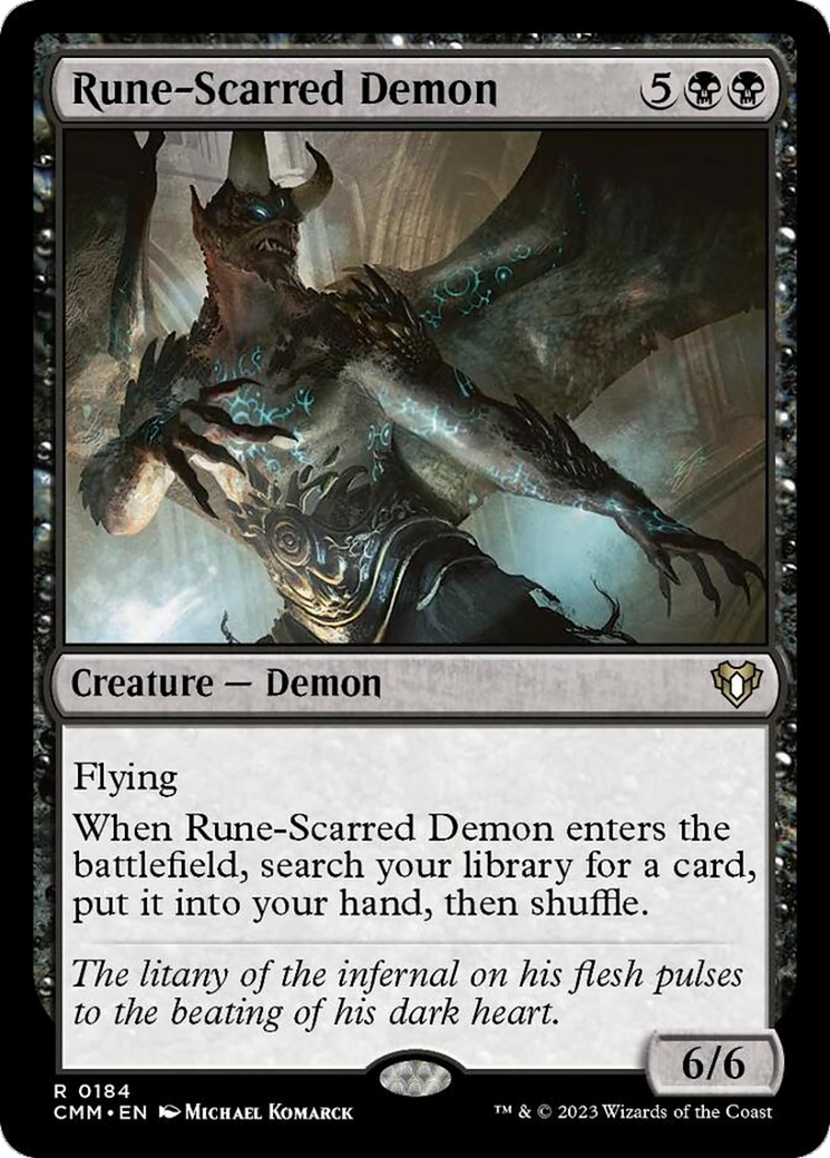 Rune-Scarred Demon [Commander Masters] MTG Single Magic: The Gathering | Red Claw Gaming