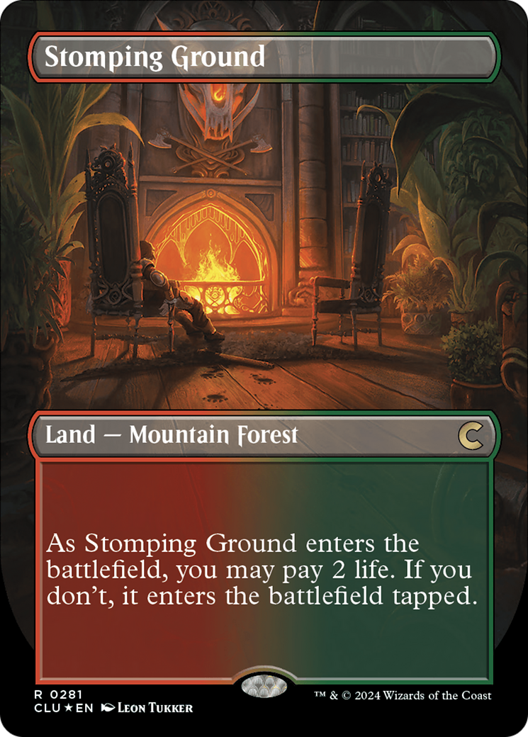 Stomping Ground (Borderless) [Ravnica: Clue Edition] MTG Single Magic: The Gathering | Red Claw Gaming