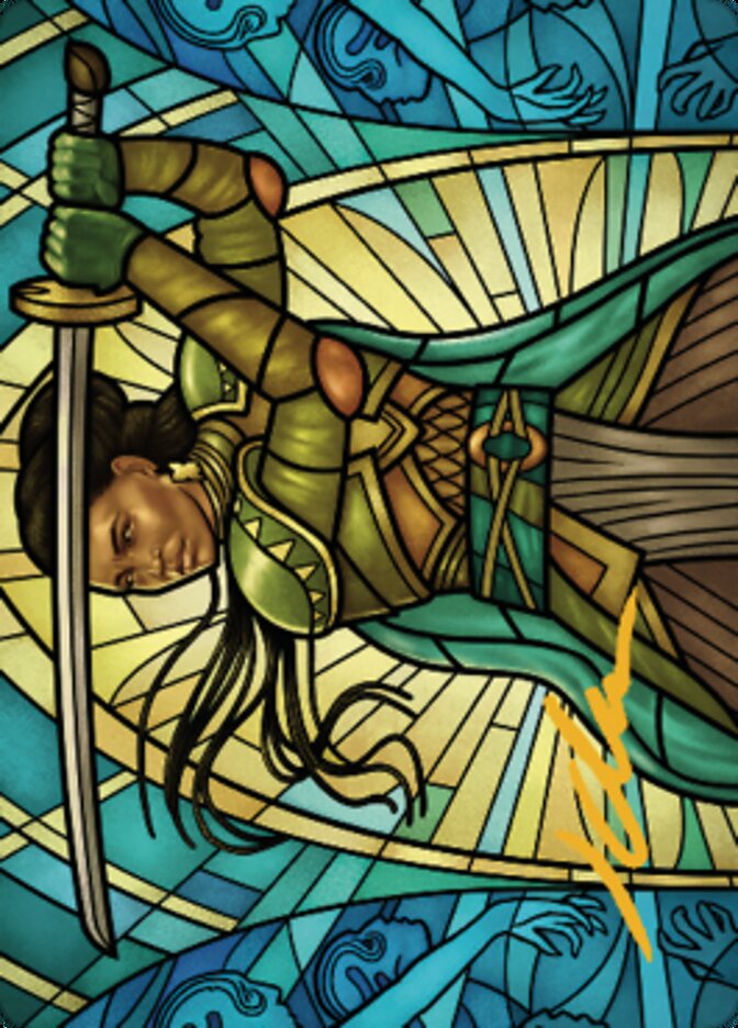 Shanna, Purifying Blade Art Card 2 (Gold-Stamped Signature) [Dominaria United Art Series] MTG Single Magic: The Gathering | Red Claw Gaming