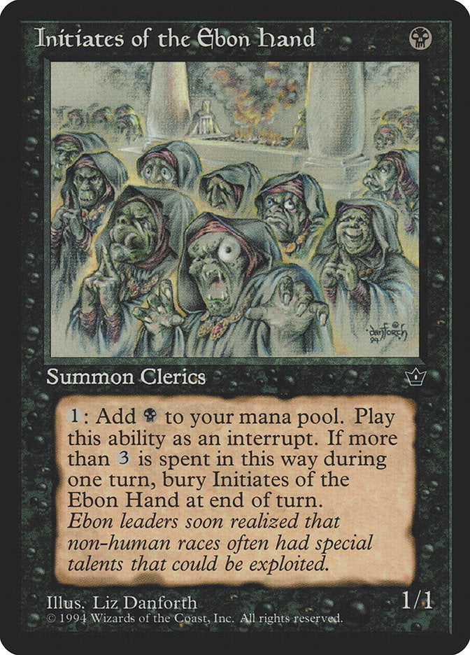 Initiates of the Ebon Hand (Liz Danforth) [Fallen Empires] MTG Single Magic: The Gathering | Red Claw Gaming