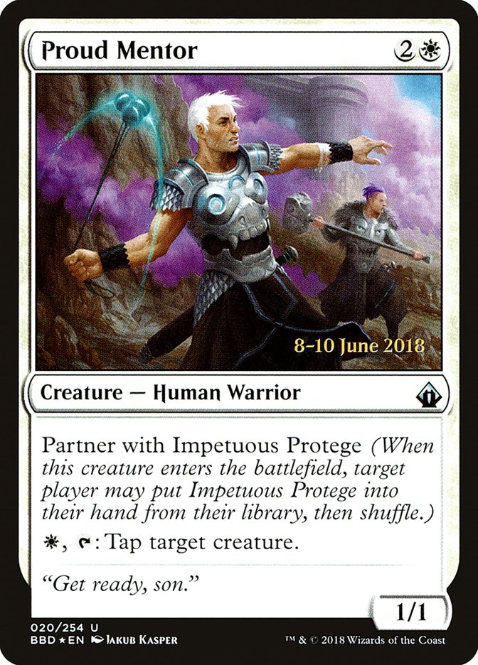 Proud Mentor [Battlebond Prerelease Promos] MTG Single Magic: The Gathering | Red Claw Gaming