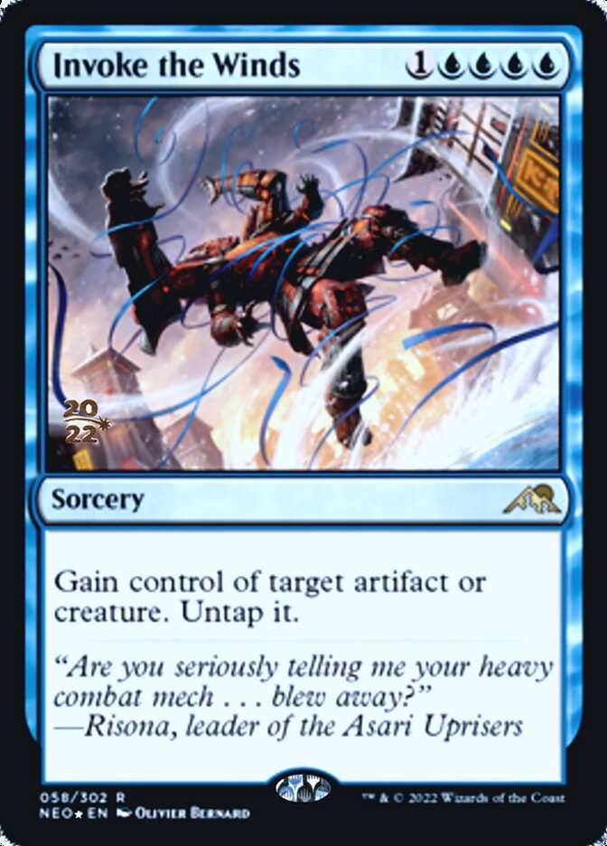 Invoke the Winds [Kamigawa: Neon Dynasty Prerelease Promos] MTG Single Magic: The Gathering | Red Claw Gaming