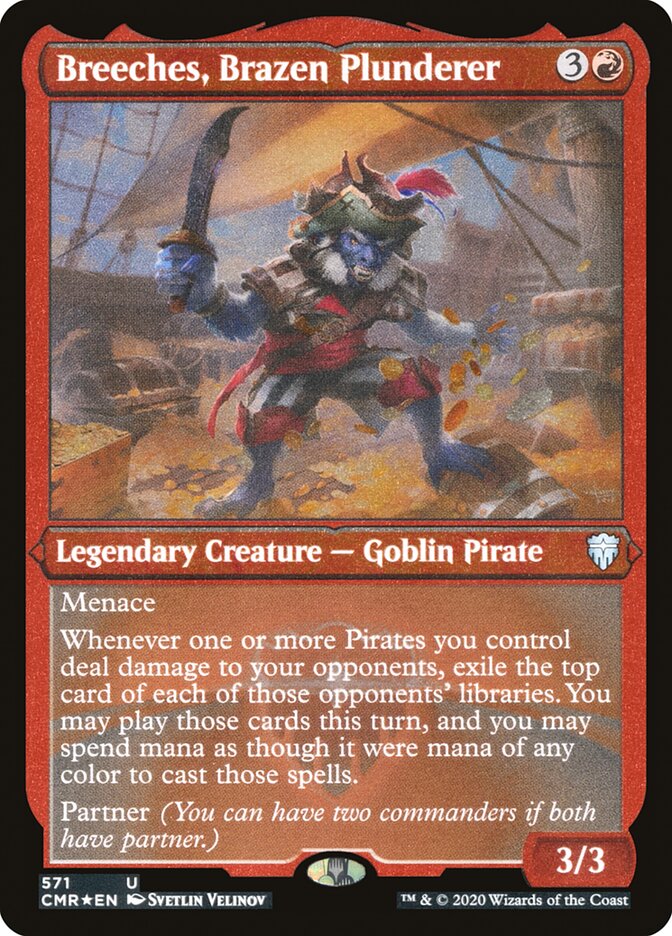 Breeches, Brazen Plunderer (Etched) [Commander Legends] MTG Single Magic: The Gathering | Red Claw Gaming
