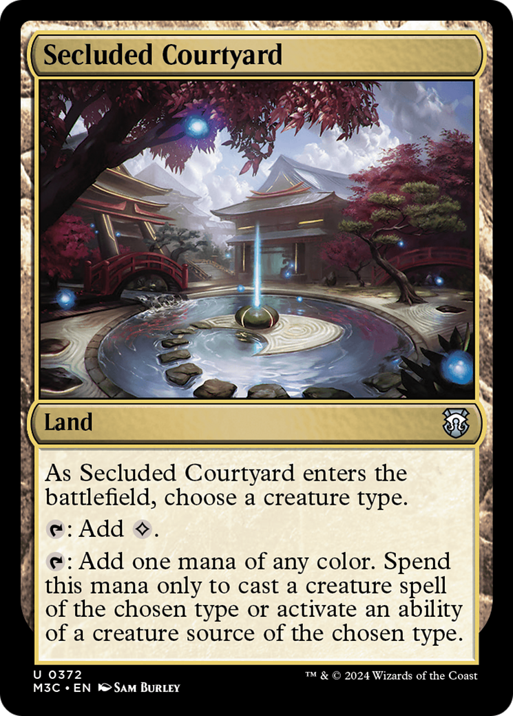 Secluded Courtyard (Ripple Foil) [Modern Horizons 3 Commander] MTG Single Magic: The Gathering | Red Claw Gaming