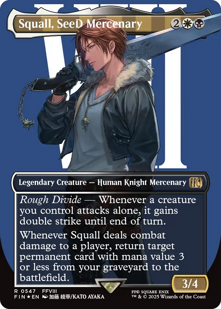 Squall, SeeD Mercenary (Borderless) (Surge Foil) [FINAL FANTASY] MTG Single Magic: The Gathering | Red Claw Gaming