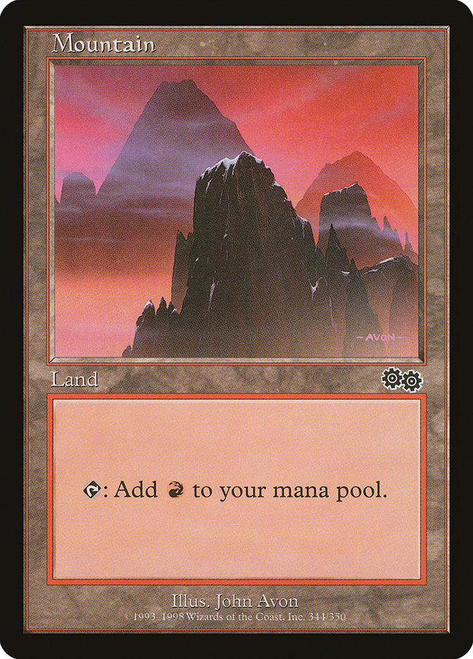 Mountain (344) [Urza's Saga] MTG Single Magic: The Gathering | Red Claw Gaming