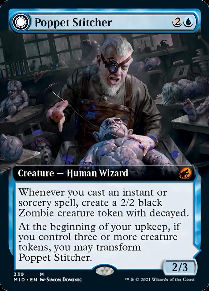 Poppet Stitcher // Poppet Factory (Extended Art) [Innistrad: Midnight Hunt] MTG Single Magic: The Gathering | Red Claw Gaming