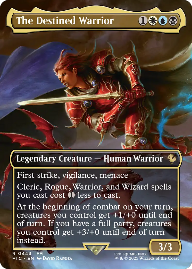 The Destined Warrior (Borderless) [FINAL FANTASY Commander] MTG Single Magic: The Gathering | Red Claw Gaming