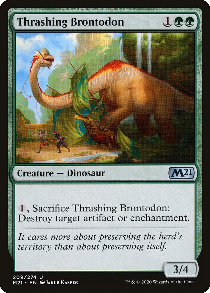 Thrashing Brontodon [Core Set 2021] MTG Single Magic: The Gathering | Red Claw Gaming