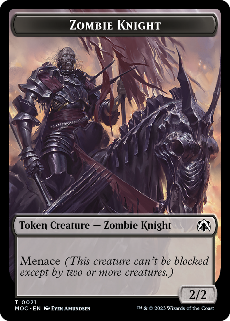 Zombie Knight // Human (6) Double-Sided Token [March of the Machine Commander Tokens] MTG Single Magic: The Gathering | Red Claw Gaming
