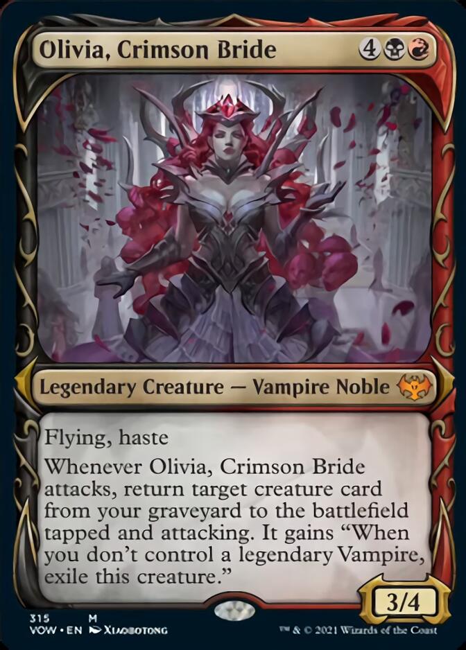 Olivia, Crimson Bride (Showcase Fang Frame) [Innistrad: Crimson Vow] MTG Single Magic: The Gathering | Red Claw Gaming