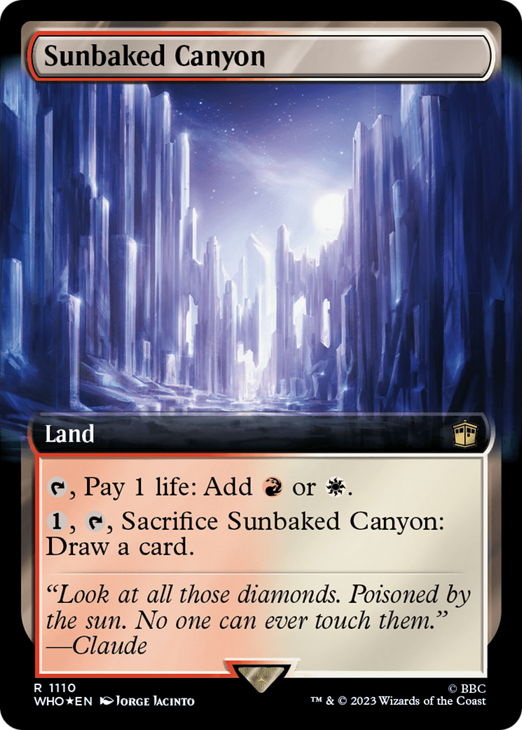 Sunbaked Canyon (Extended Art) (Surge Foil) [Doctor Who] MTG Single Magic: The Gathering | Red Claw Gaming
