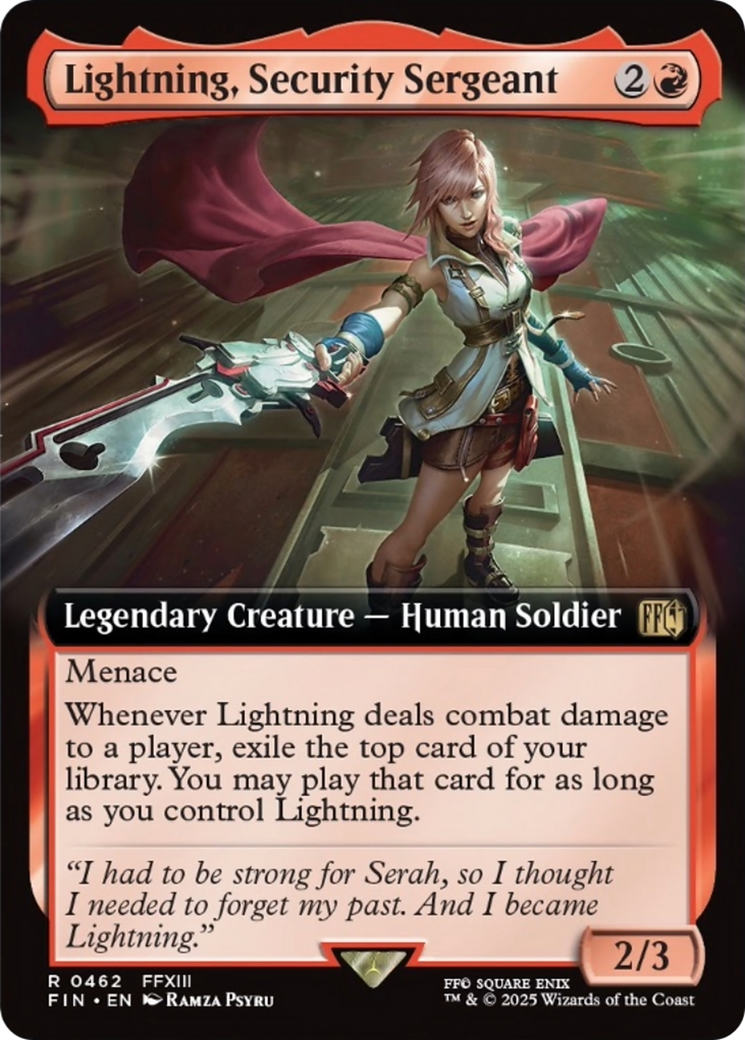 Lightning, Security Sergeant (Extended Art) [FINAL FANTASY] MTG Single Magic: The Gathering | Red Claw Gaming