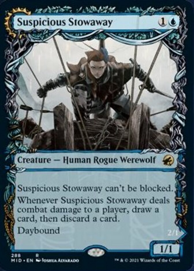 Suspicious Stowaway // Seafaring Werewolf (Showcase Equinox) [Innistrad: Midnight Hunt] MTG Single Magic: The Gathering | Red Claw Gaming
