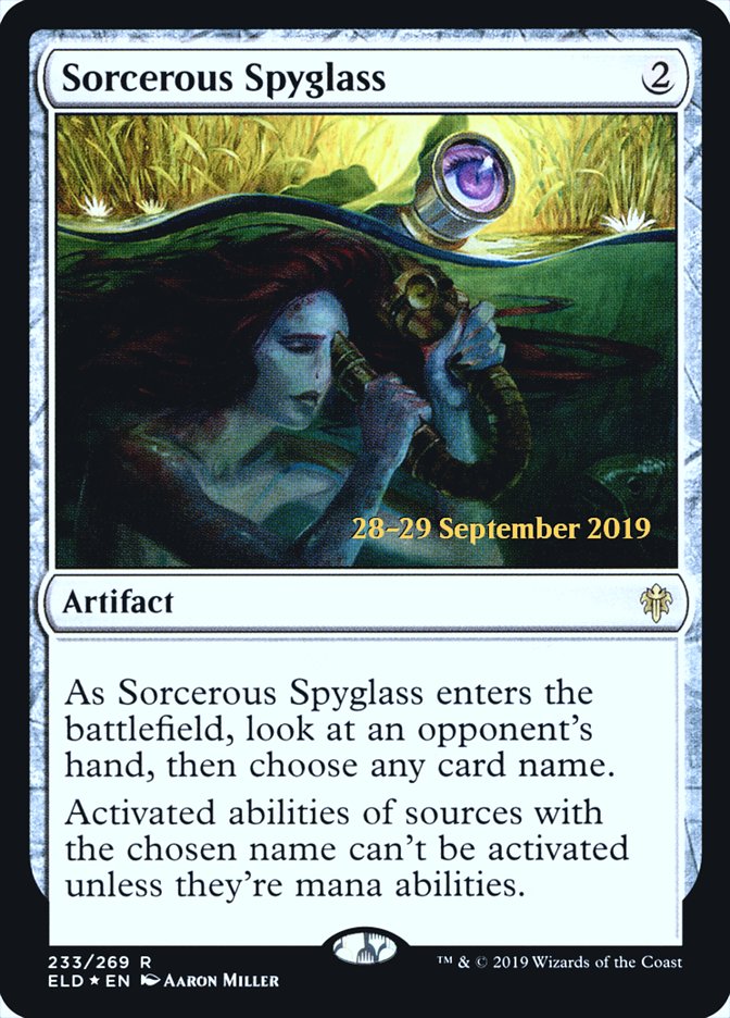 Sorcerous Spyglass [Throne of Eldraine Prerelease Promos] MTG Single Magic: The Gathering | Red Claw Gaming