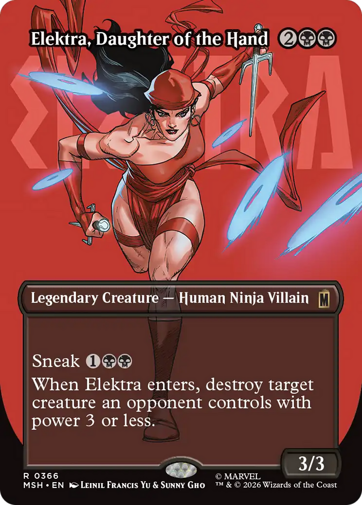 Elektra, Daughter of the Hand (Borderless) (0366) [Marvel Super Heroes] | Red Claw Gaming