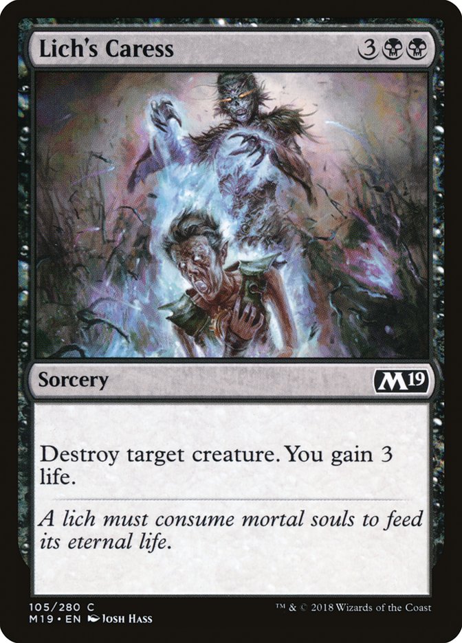 Lich's Caress [Core Set 2019] MTG Single Magic: The Gathering | Red Claw Gaming