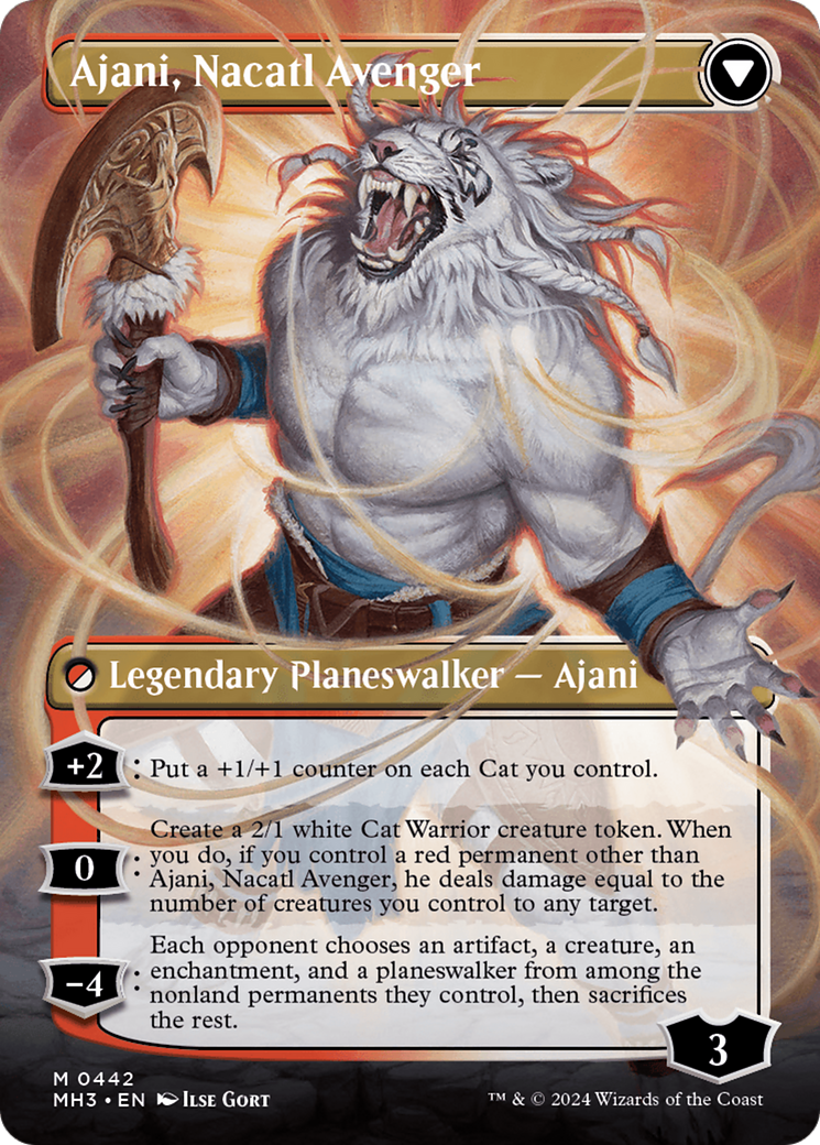 Ajani, Nacatl Pariah // Ajani, Nacatl Avenger (Borderless) [Modern Horizons 3] MTG Single Magic: The Gathering | Red Claw Gaming