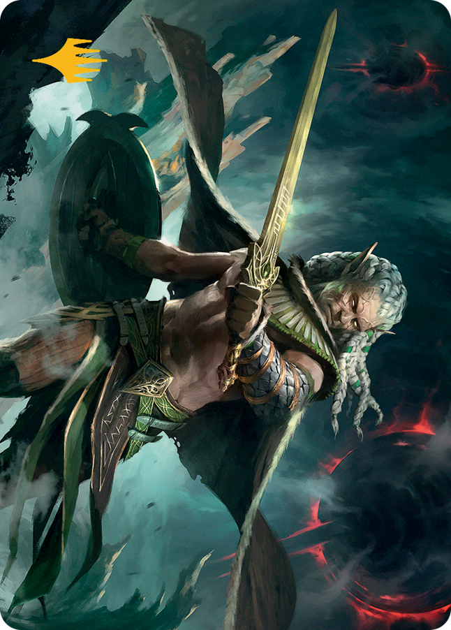 Serpent-Blade Assailant Art Card (40) (Gold-Stamped Signature) [March of the Machine Art Series] MTG Single Magic: The Gathering | Red Claw Gaming