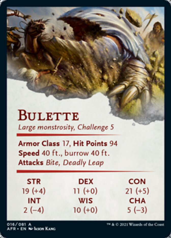 Bulette Art Card (Gold-Stamped Signature) [Dungeons & Dragons: Adventures in the Forgotten Realms Art Series] MTG Single Magic: The Gathering | Red Claw Gaming