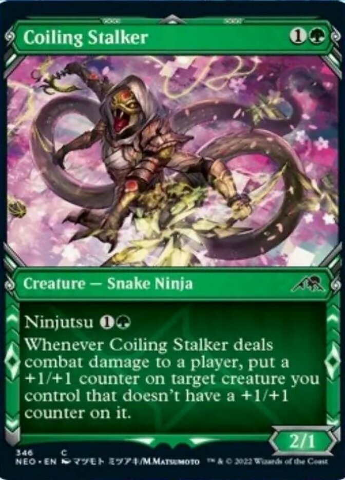 Coiling Stalker (Showcase Ninja) [Kamigawa: Neon Dynasty] MTG Single Magic: The Gathering    | Red Claw Gaming