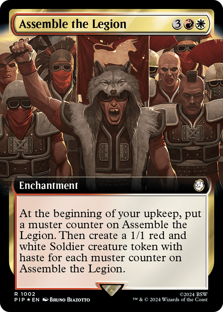 Assemble the Legion (Extended Art) (Surge Foil) [Fallout] MTG Single Magic: The Gathering | Red Claw Gaming