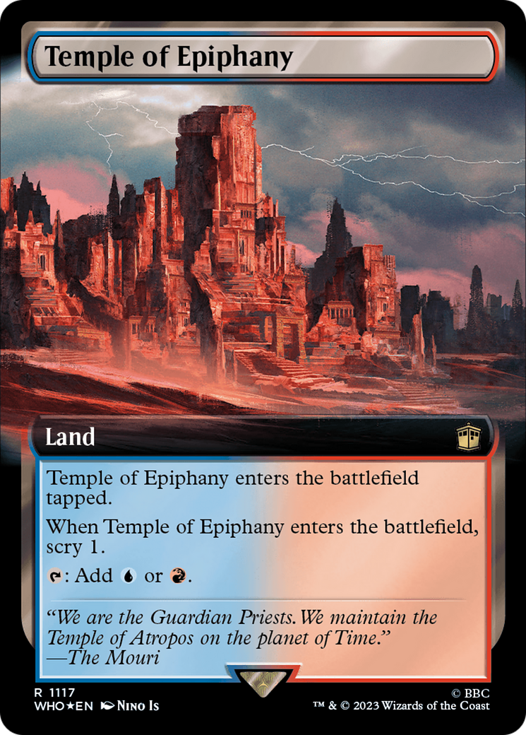 Temple of Epiphany (Extended Art) (Surge Foil) [Doctor Who] MTG Single Magic: The Gathering | Red Claw Gaming