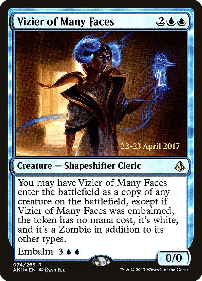 Vizier of Many Faces [Amonkhet Prerelease Promos] MTG Single Magic: The Gathering | Red Claw Gaming