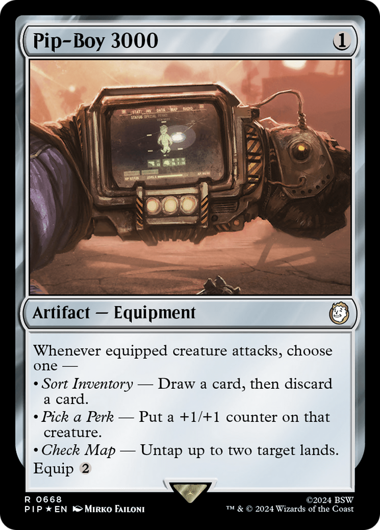 Pip-Boy 3000 (Surge Foil) [Fallout] MTG Single Magic: The Gathering | Red Claw Gaming