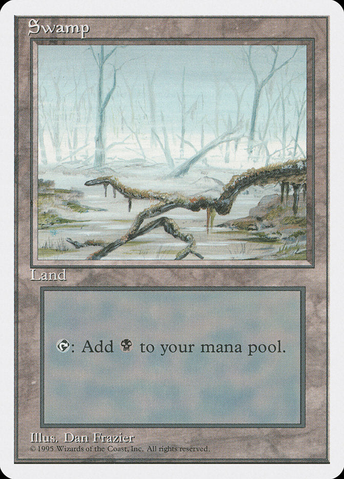 Swamp (White Fog in Trees) [Fourth Edition] MTG Single Magic: The Gathering | Red Claw Gaming