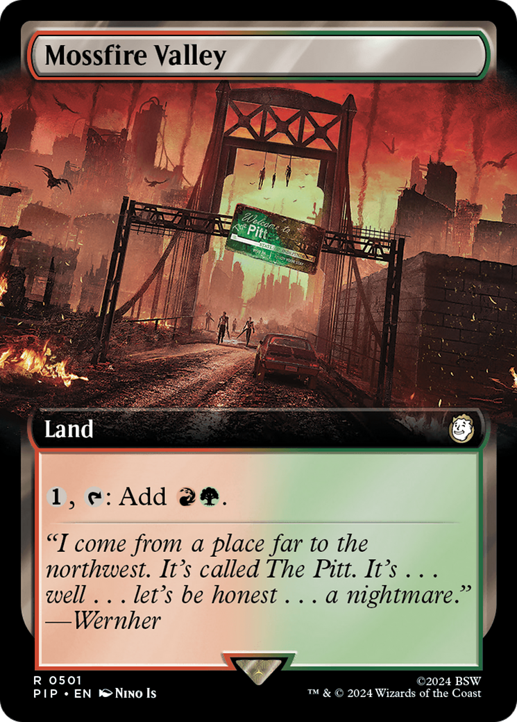 Mossfire Valley (Extended Art) [Fallout] MTG Single Magic: The Gathering | Red Claw Gaming