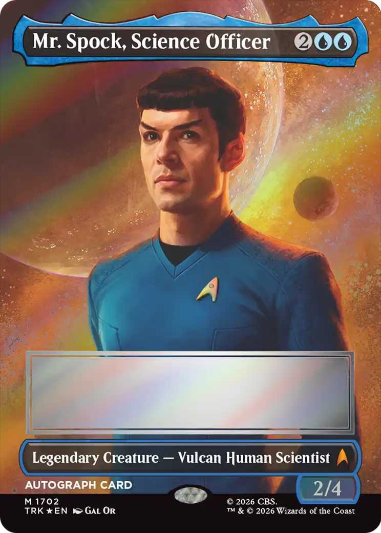 Mr. Spock, Science Officer (Borderless) (Signed) [Star Trek] MTG Single Magic: The Gathering | Red Claw Gaming