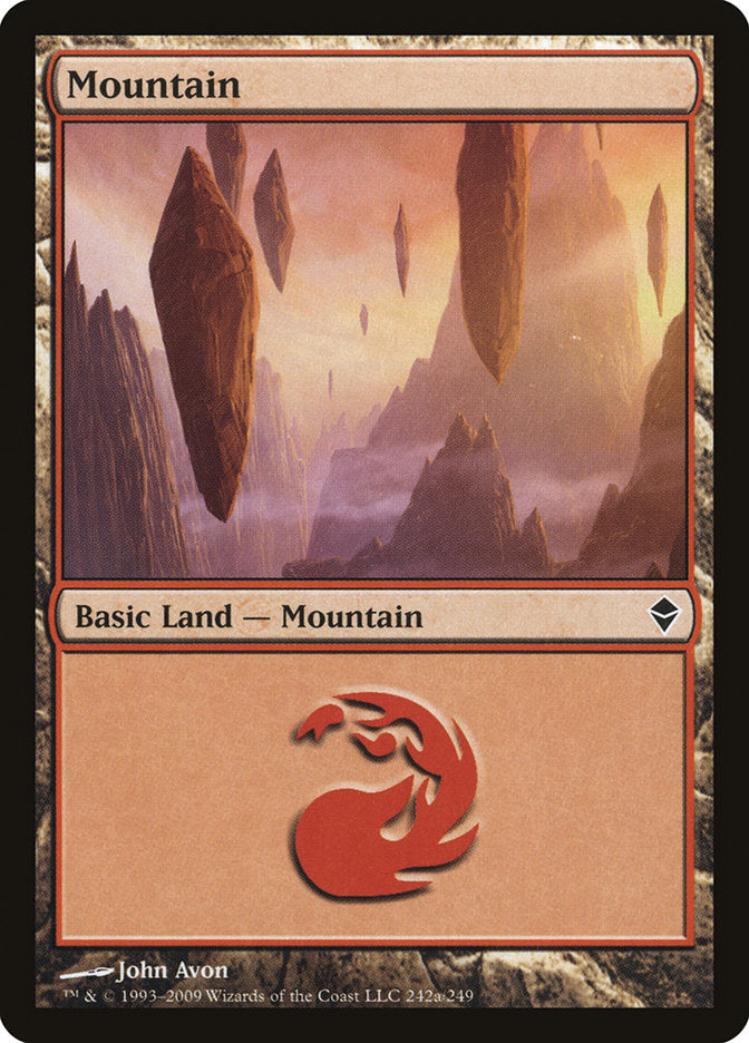 Mountain (242a) [Zendikar] MTG Single Magic: The Gathering | Red Claw Gaming