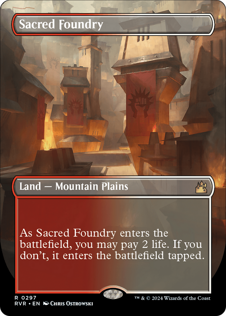 Sacred Foundry (Borderless) [Ravnica Remastered] MTG Single Magic: The Gathering | Red Claw Gaming
