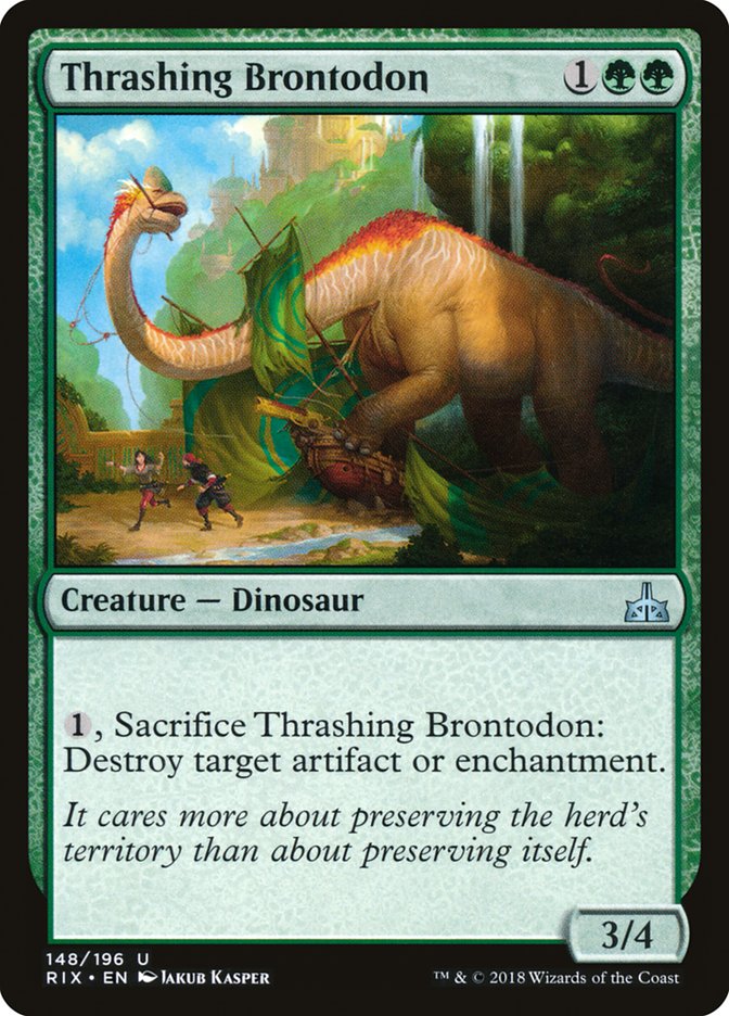 Thrashing Brontodon [Rivals of Ixalan] MTG Single Magic: The Gathering | Red Claw Gaming