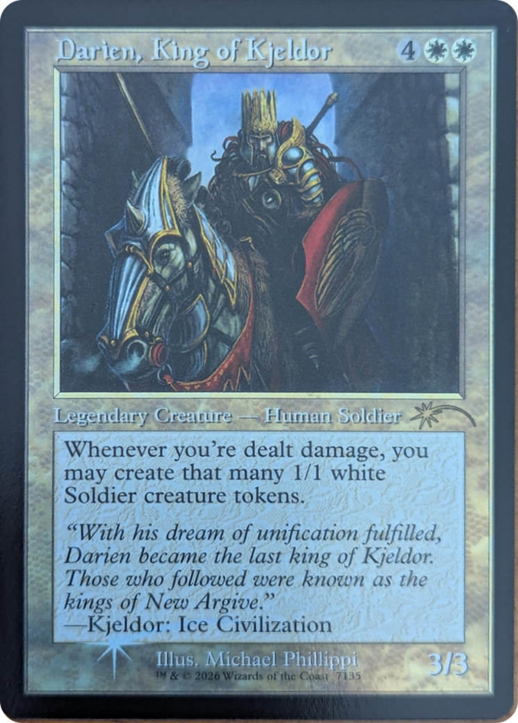 Darien, King of Kjeldor (7135) (Retro Frame) [Secret Lair Drop Series] | Red Claw Gaming