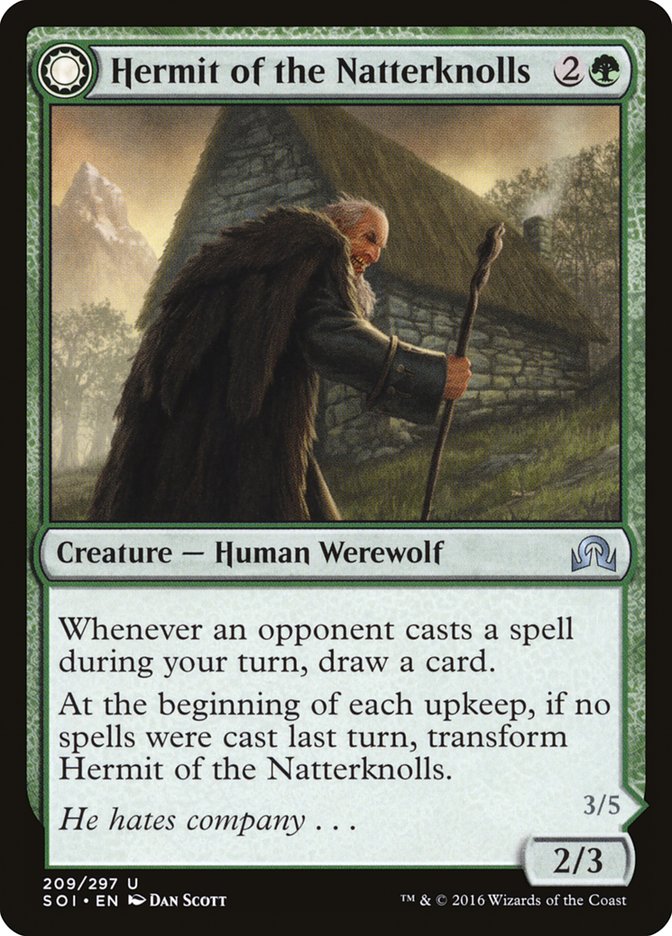 Hermit of the Natterknolls // Lone Wolf of the Natterknolls [Shadows over Innistrad] MTG Single Magic: The Gathering | Red Claw Gaming