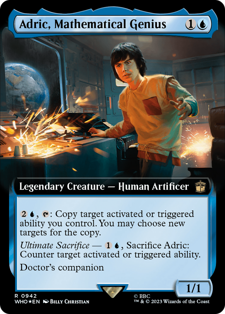 Adric, Mathematical Genius (Extended Art) (Surge Foil) [Doctor Who] MTG Single Magic: The Gathering | Red Claw Gaming