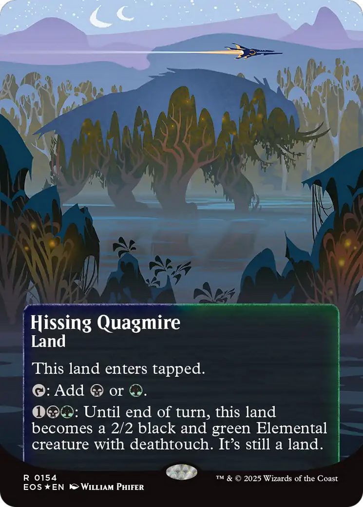 Hissing Quagmire (0154) (Borderless) (Galaxy Foil) [Edge of Eternities: Stellar Sights] MTG Single Magic: The Gathering | Red Claw Gaming