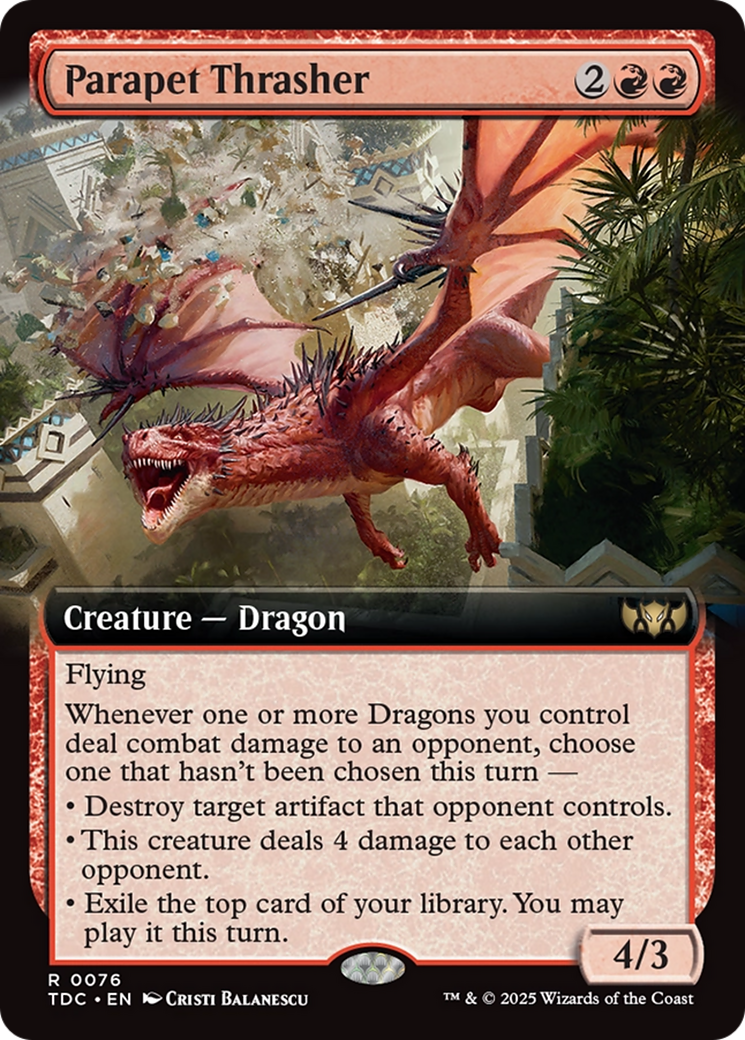 Parapet Thrasher (Extended Art) [Tarkir: Dragonstorm Commander] MTG Single Magic: The Gathering | Red Claw Gaming