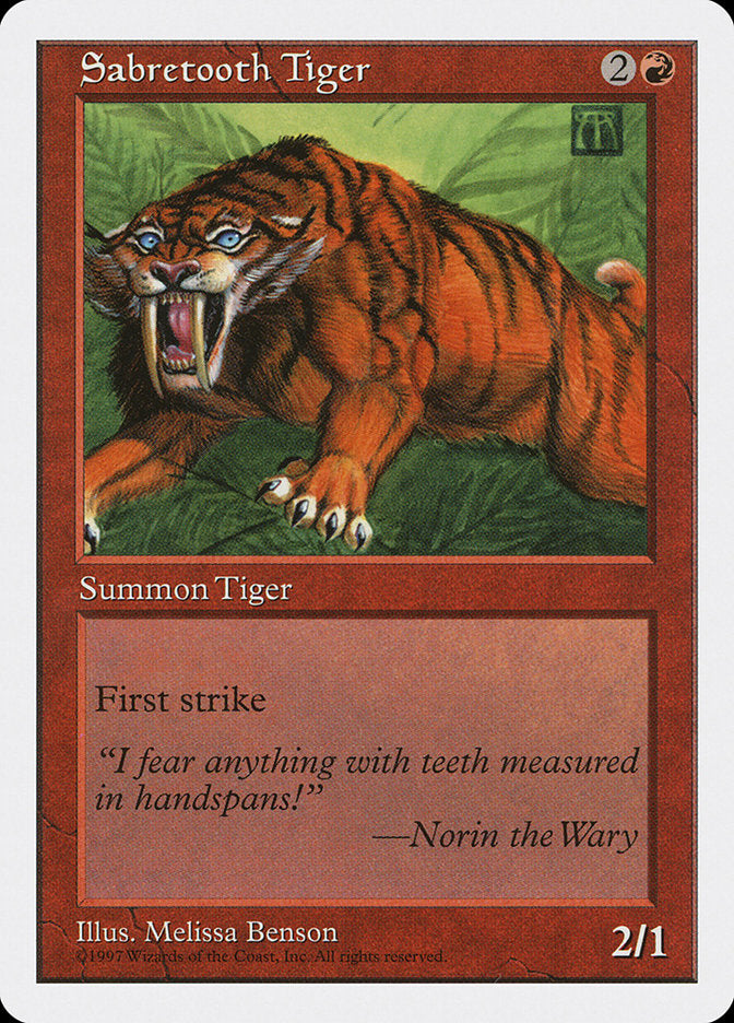 Sabretooth Tiger [Fifth Edition] MTG Single Magic: The Gathering | Red Claw Gaming