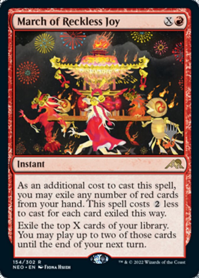 March of Reckless Joy (Promo Pack) [Kamigawa: Neon Dynasty Promos] MTG Single Magic: The Gathering | Red Claw Gaming