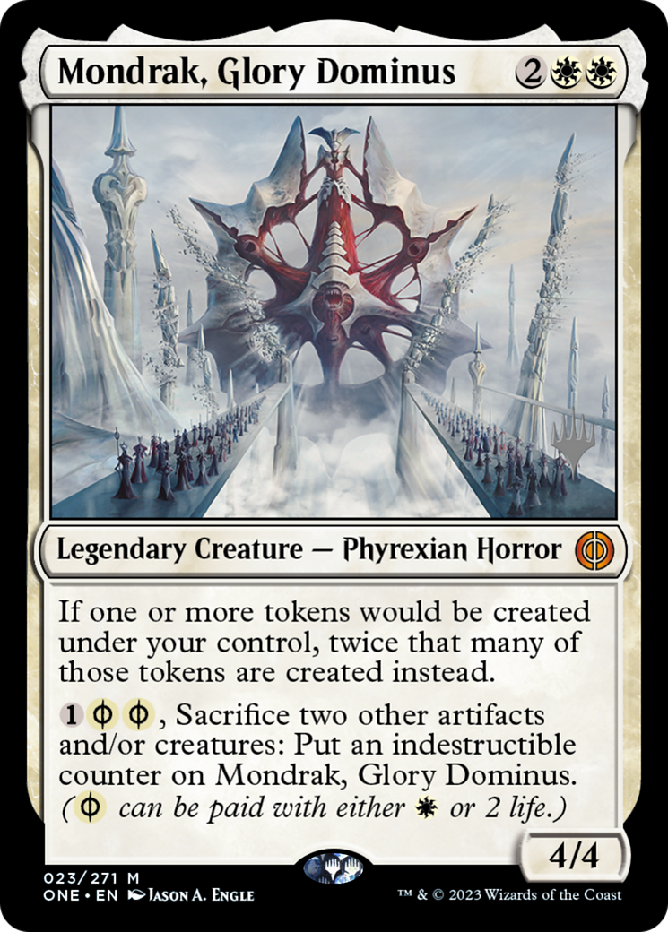 Mondrak, Glory Dominus (Promo Pack) [Phyrexia: All Will Be One Promos] MTG Single Magic: The Gathering | Red Claw Gaming